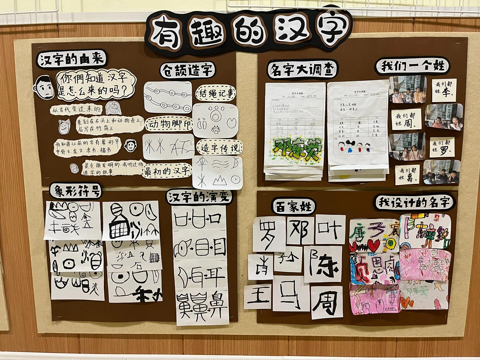 大班《有趣的汉字》主题墙