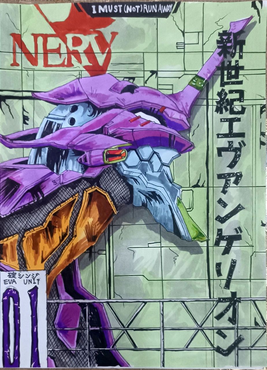 画一个eva初号机 画了一下午累死