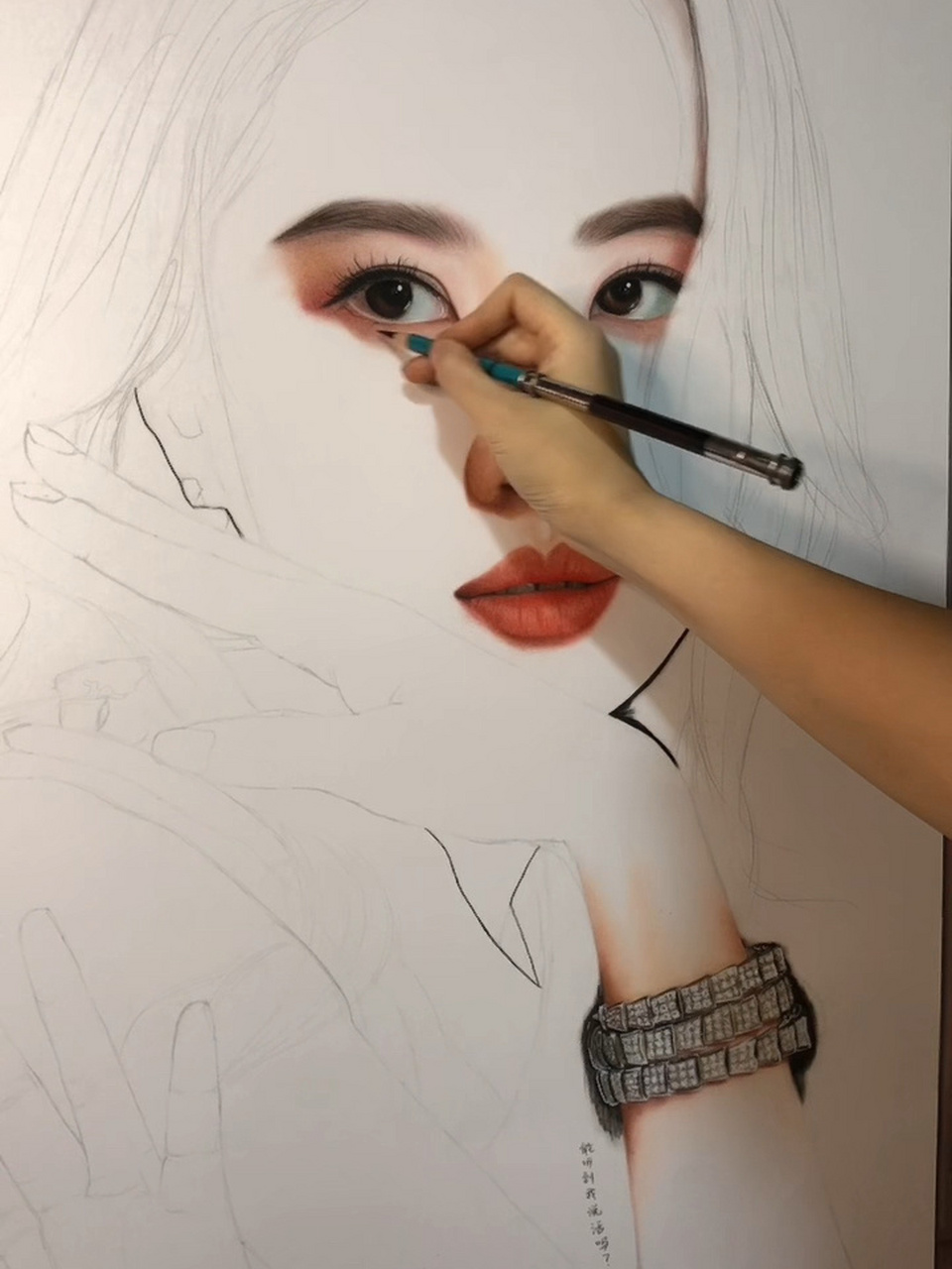 手绘刘亦菲过程