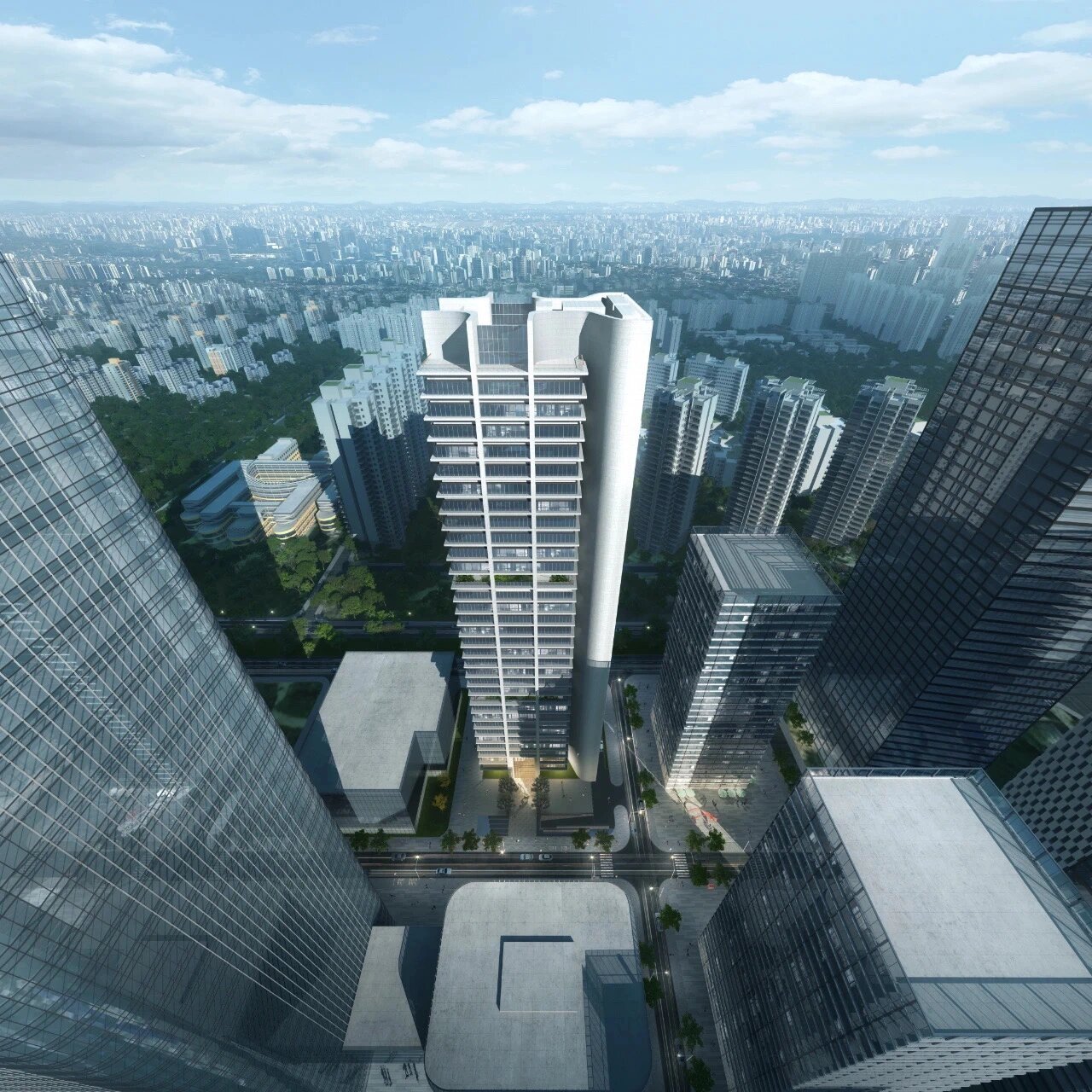 深圳后海中心的华强方特总部基地 熊大熊二的新家,也是国内少有的偏置