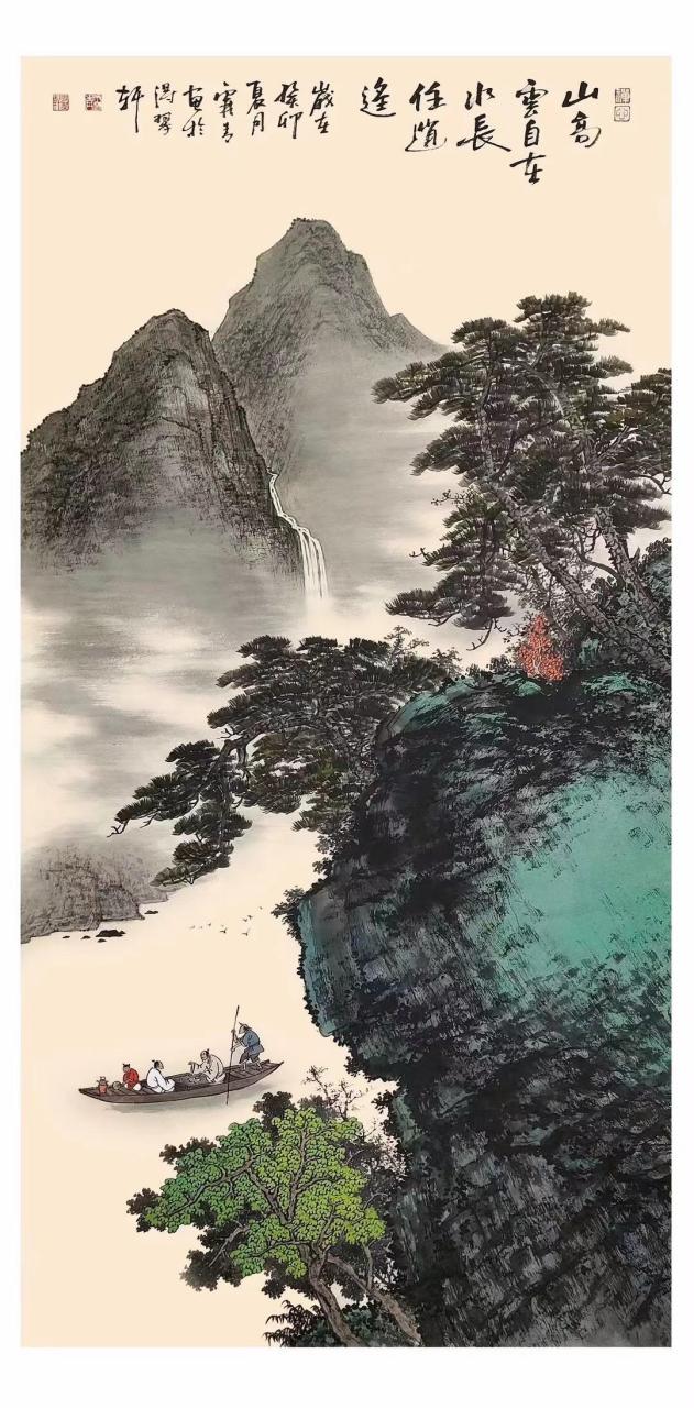 霖青山水画作品赏析感受国画的意境之美 好的作品都是有灵魂的 适合在