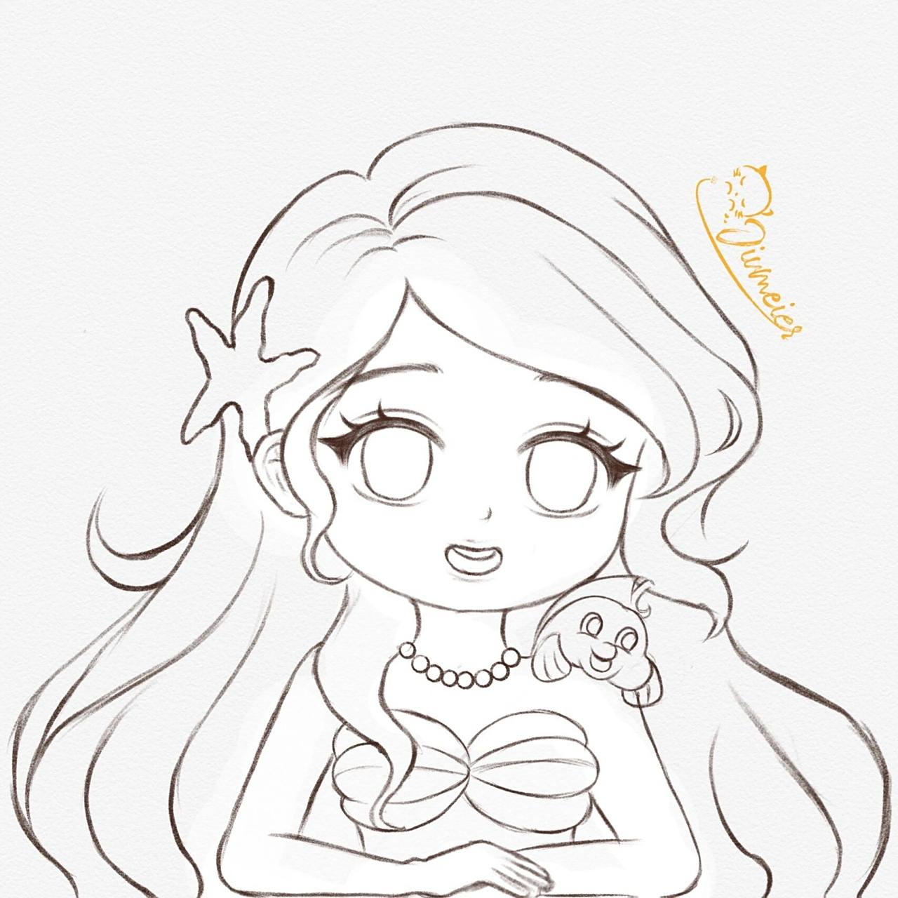 q版头像迪士尼系列之小美人鱼👑 今天是美美的的爱丽儿小公主🧜 6