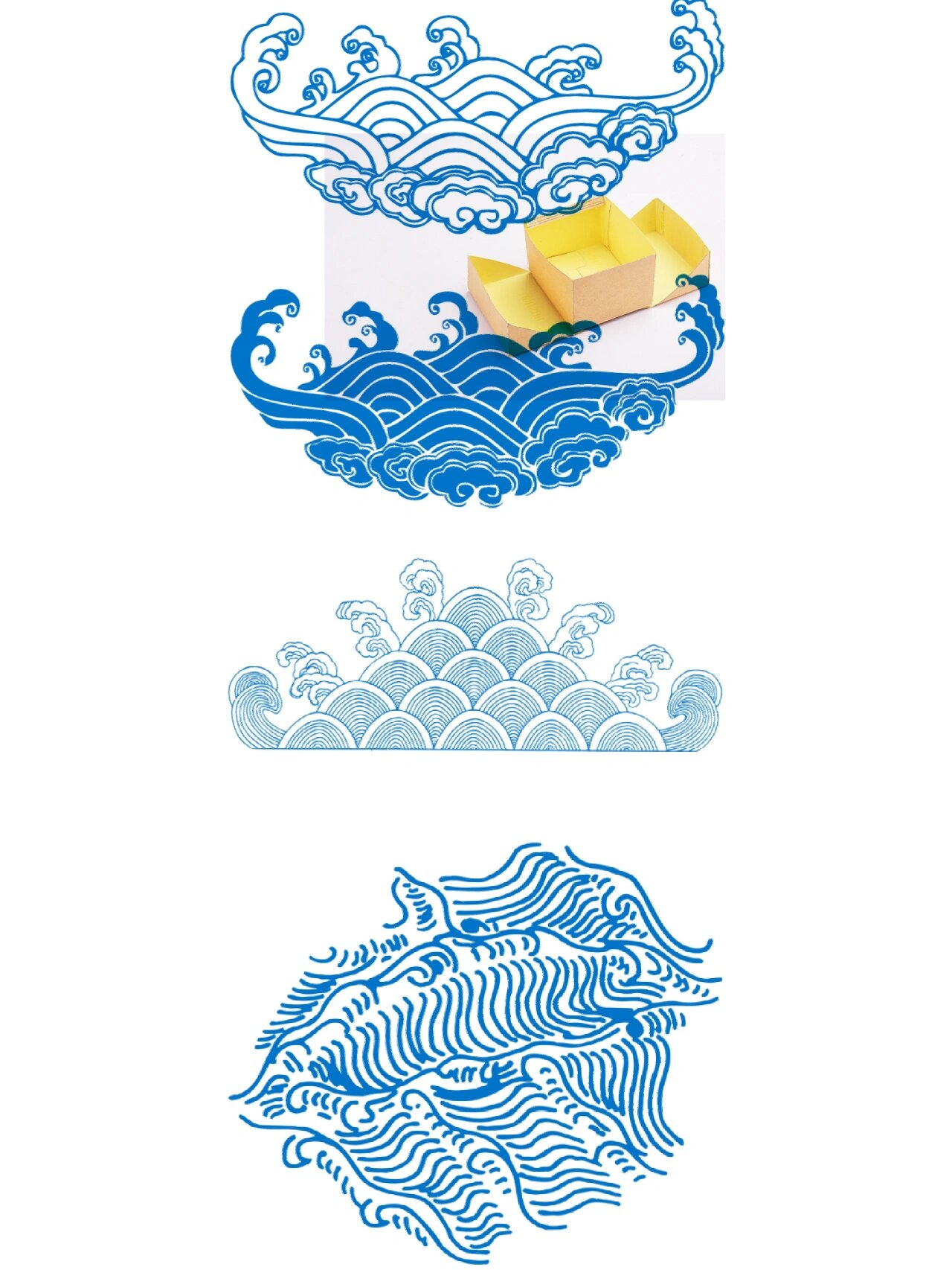 波浪海浪海水纹样图形图案线描线矢量ai素材 波浪海浪海水纹样图形