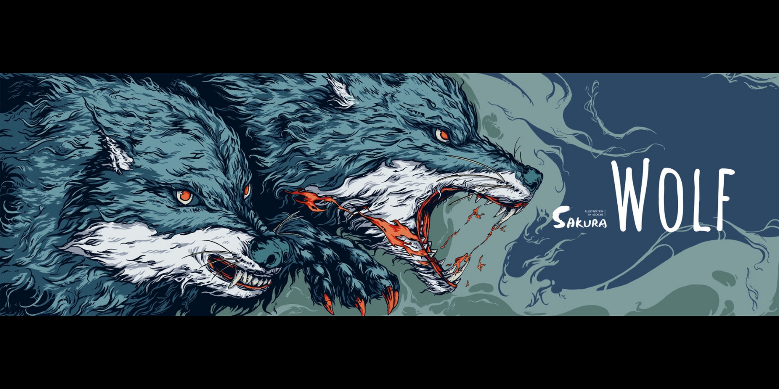 动物系列插画《狼》 单张展示