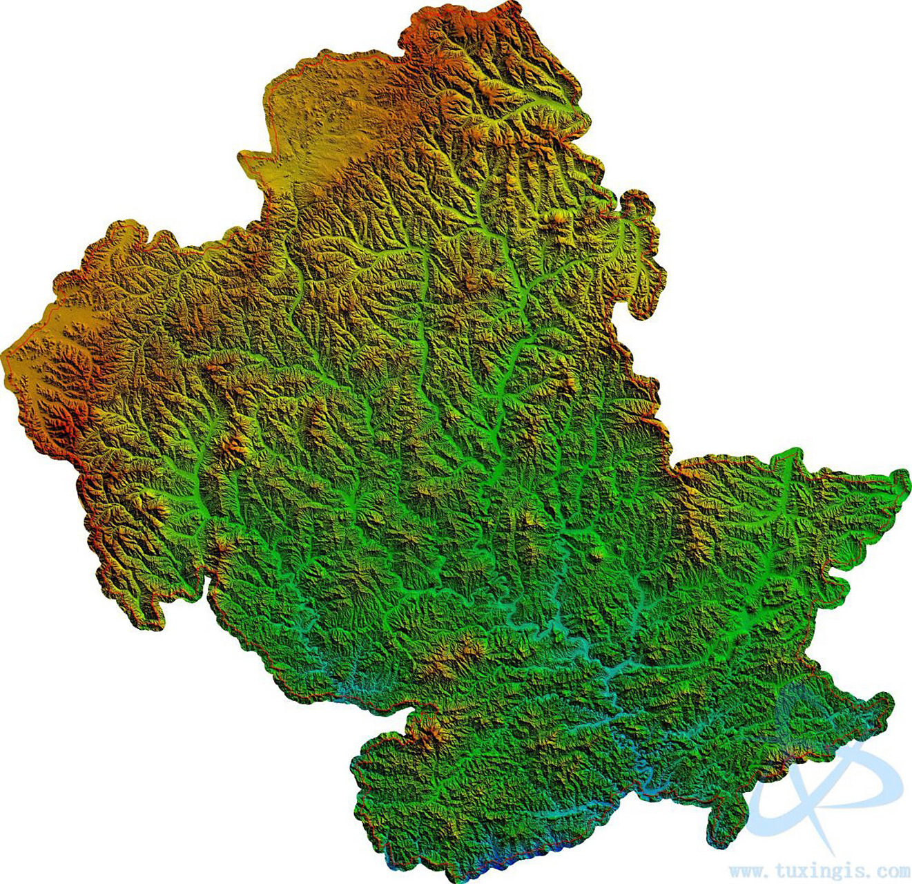 承德市地形图 承德市位于河北省东北部,1733年雍正皇帝取"承受先祖