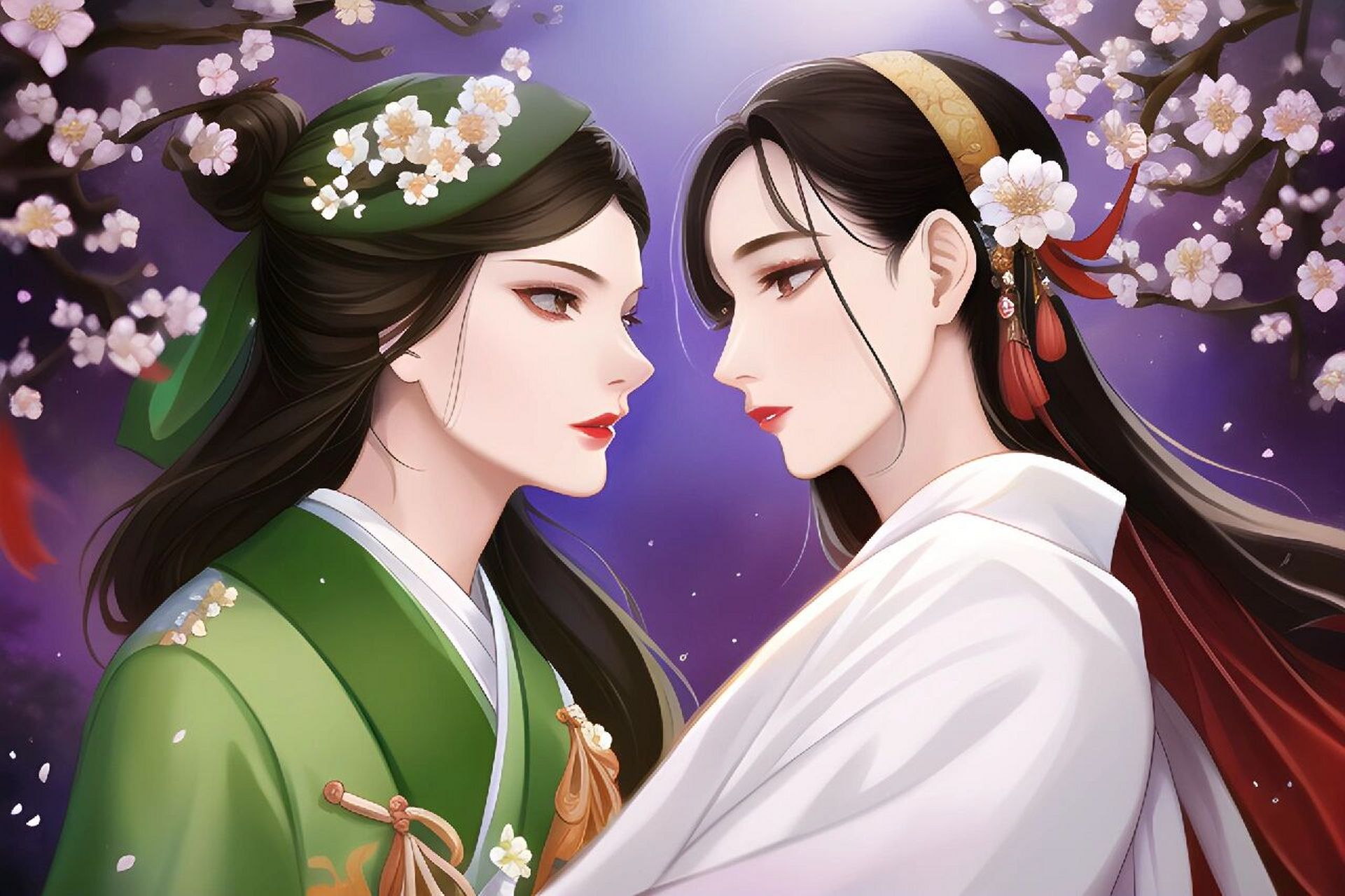 小青和小白 ai绘画   draft 的二次元模型真好用