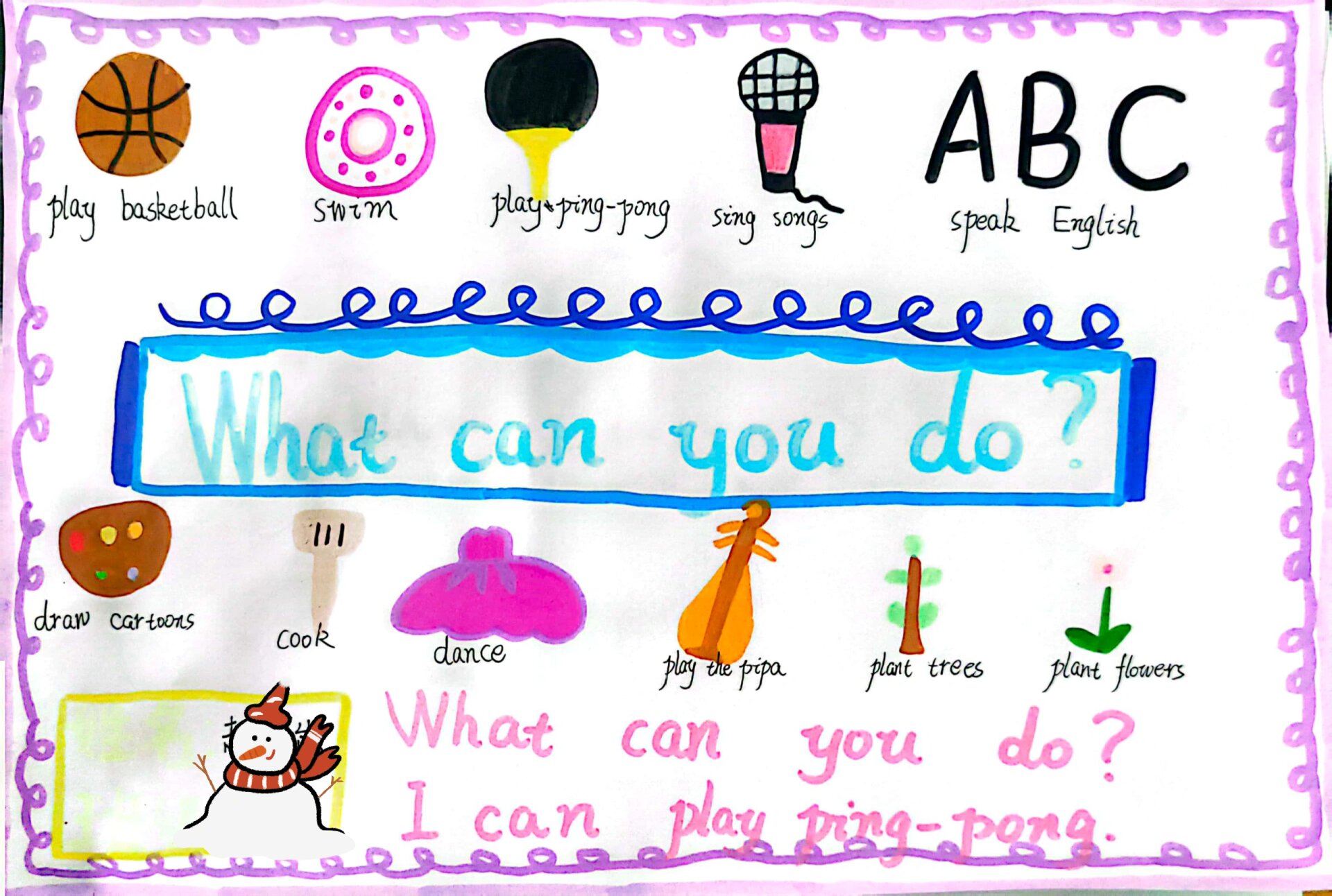 创意作业—五上u4 英语手抄报