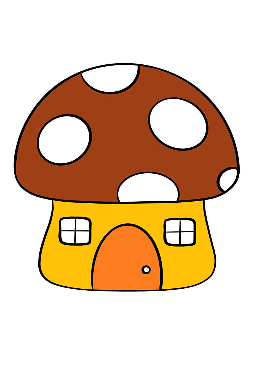 简笔画教程分享 蘑菇屋