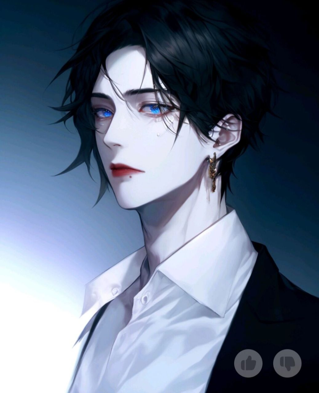 glow  黑发蓝瞳的帅哥 刷个头像刷了好久,真的是.