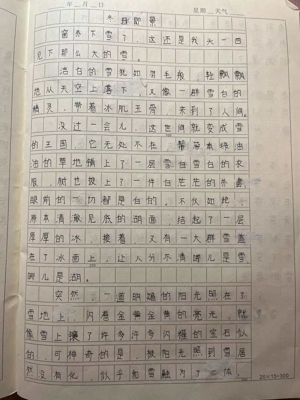 五年级上册第七单元习作《—即景》范文09