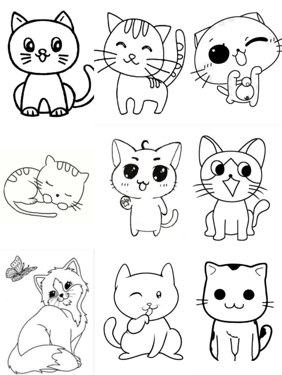 猫简笔画方法形态图片
