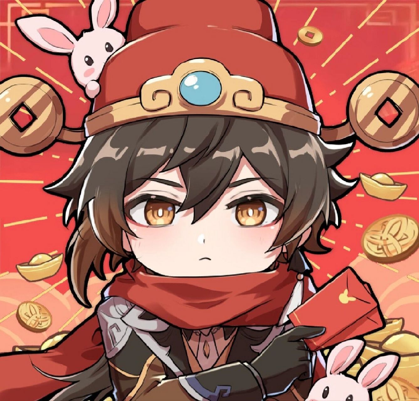 原神兔年可爱q版头像 画师01:锌之助qaq 快戴上红围巾,来领取可爱的
