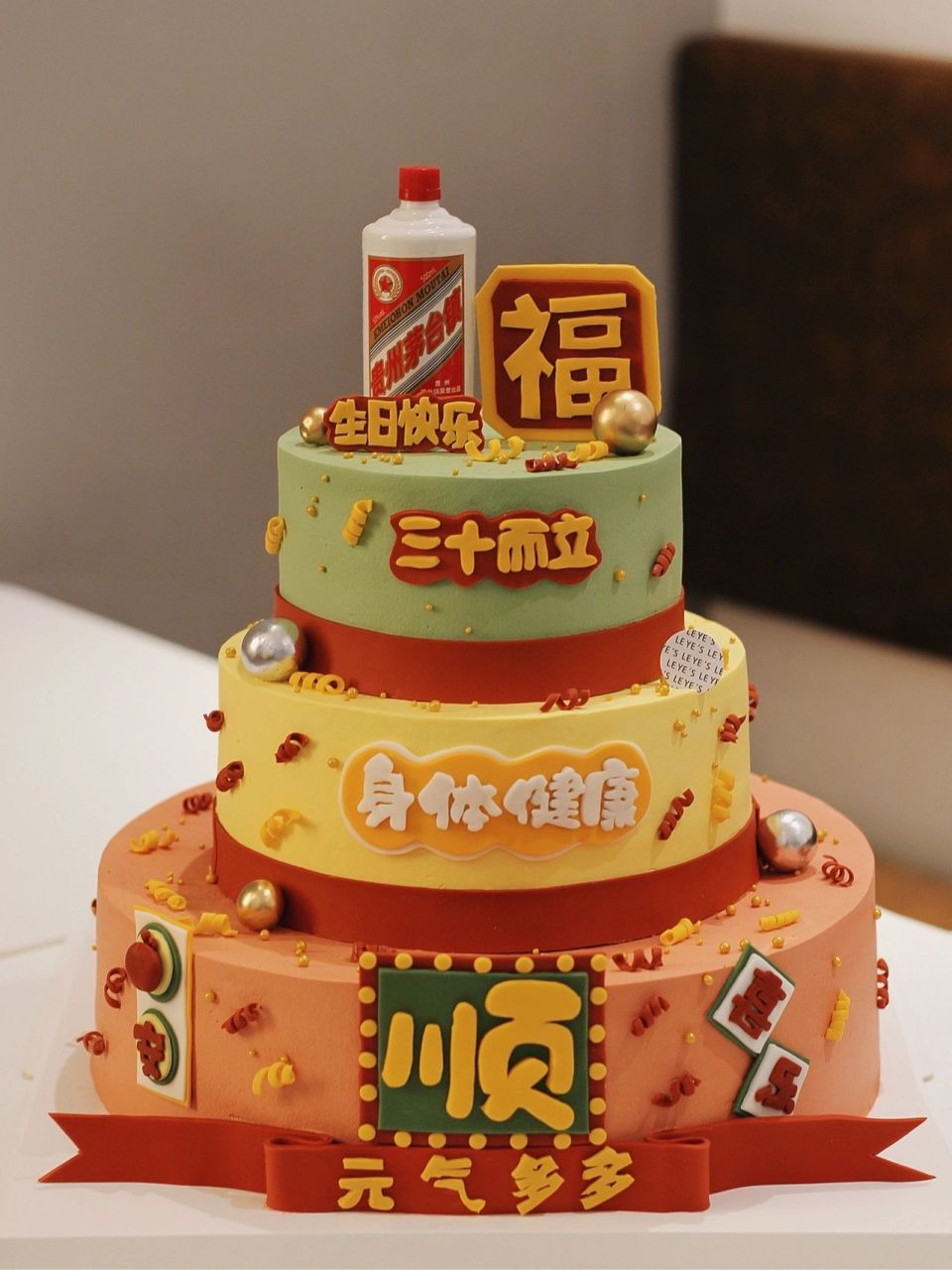 三十而立生日蛋糕|三层生日蛋糕|生日快乐           过去已去,未来已