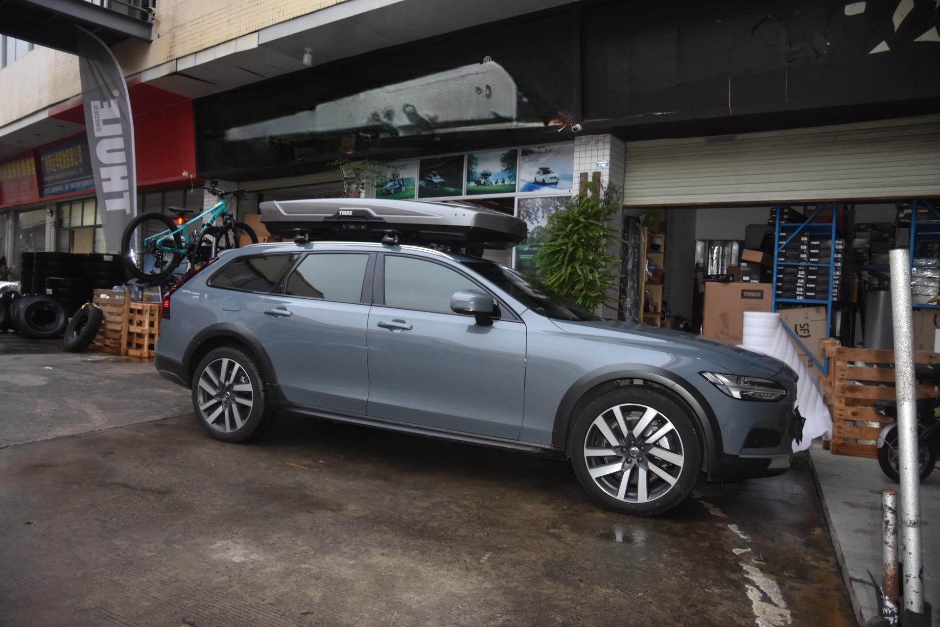 沃尔沃v90cc &  拓乐车顶箱,993单车架##车顶行李箱 #拓乐 #让骑行