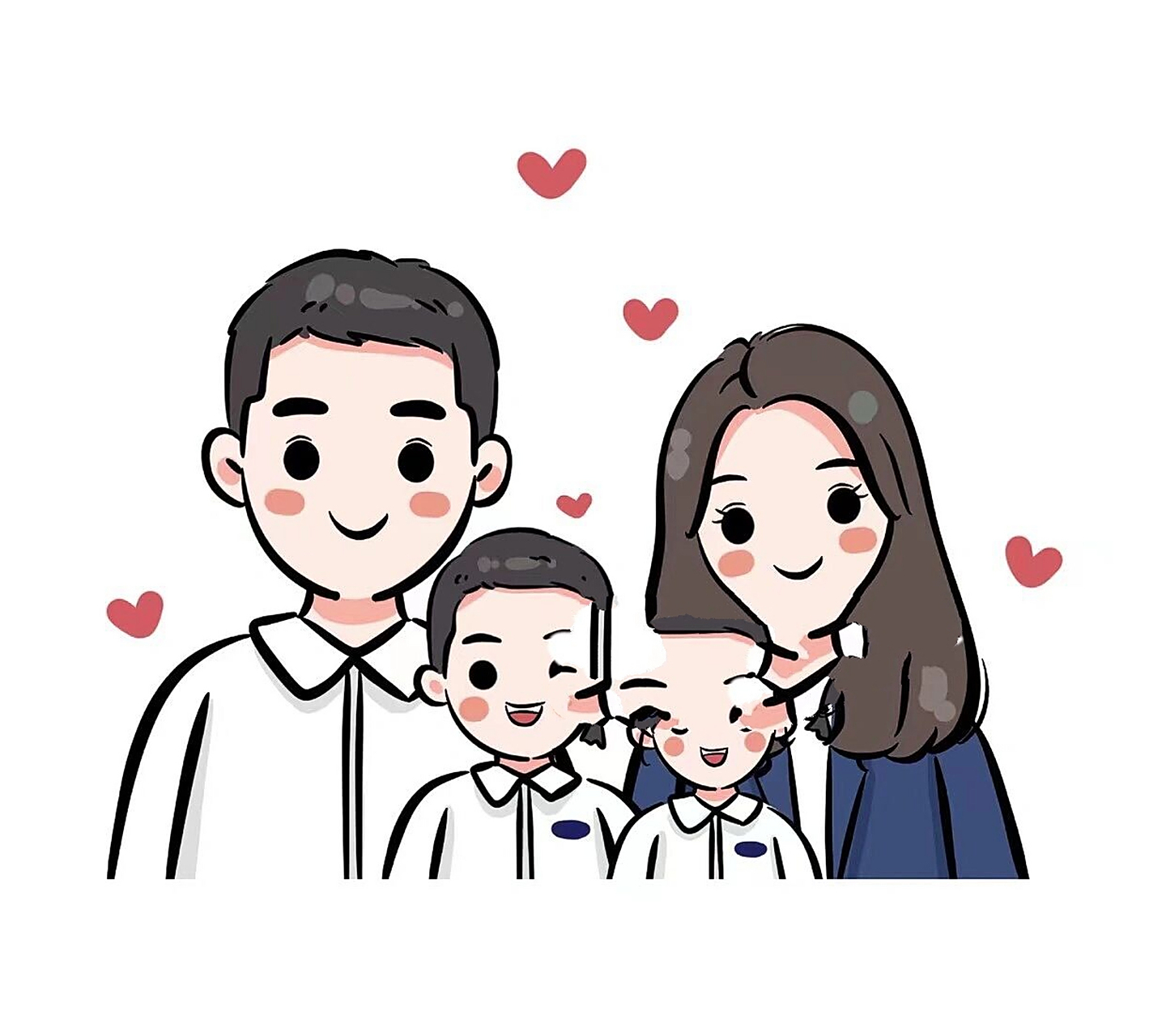永远爱7815幸福可爱的一家人简笔画手绘头像 93好幸福的一家三