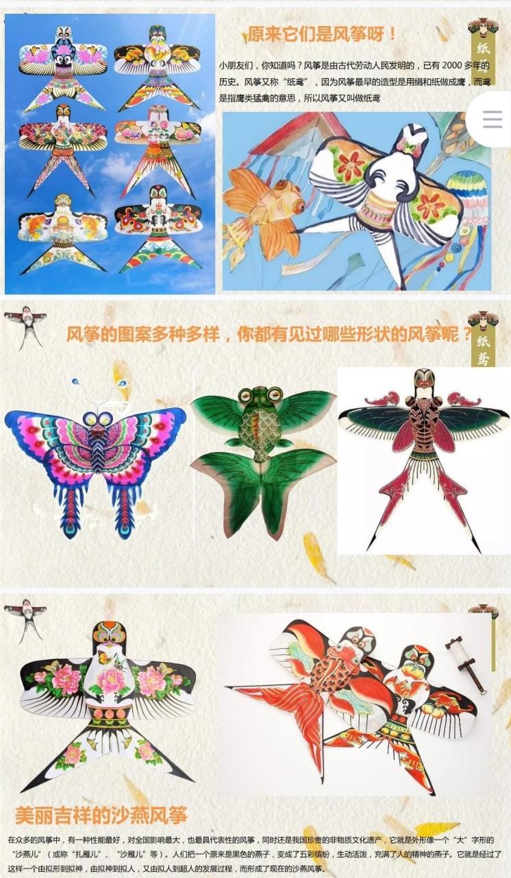 沙燕风筝创意美术课件纸鸢儿童画创意画 沙燕风筝,放纸鸢,放风筝