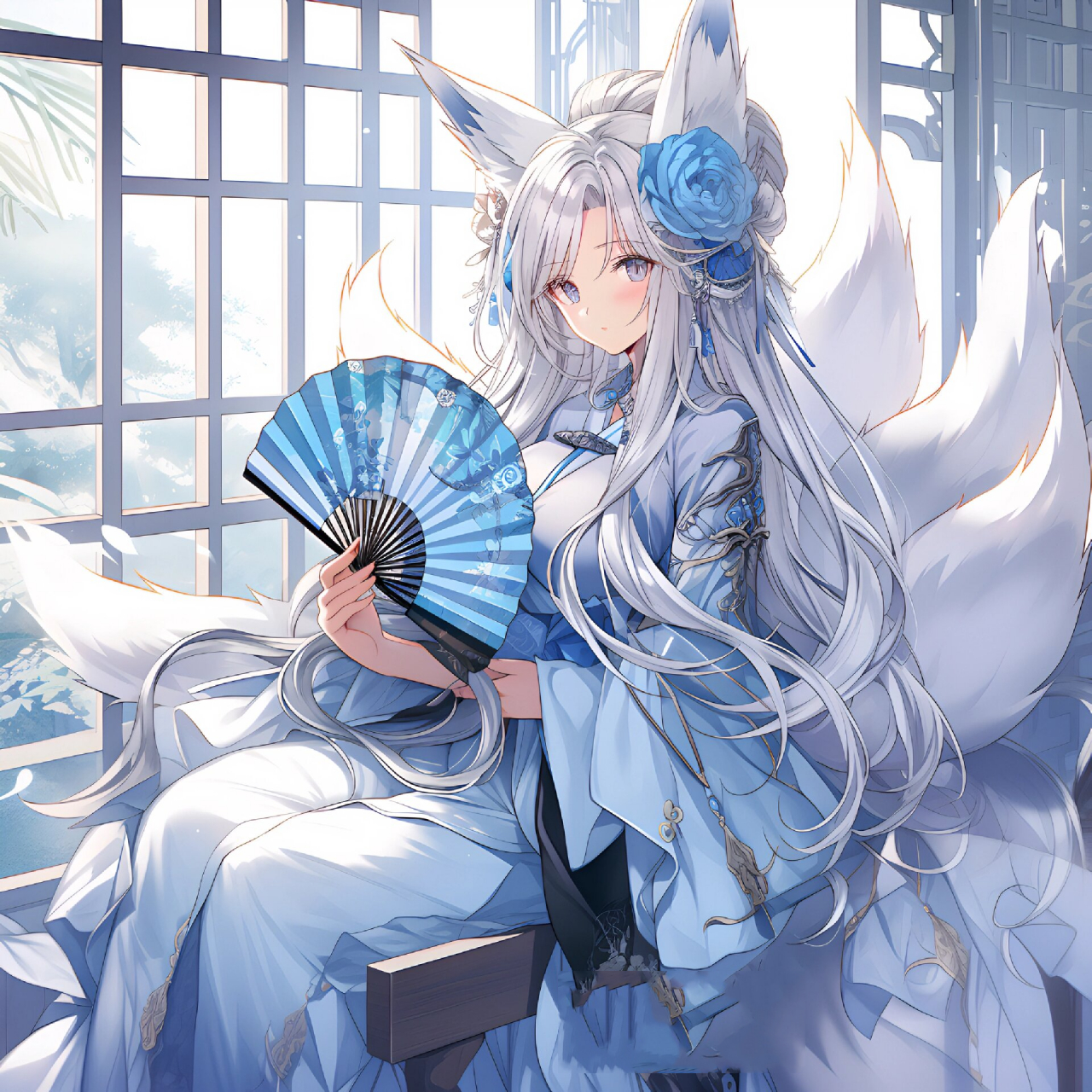 九尾狐女孩也太美了吧,爱爱爱!|女生头像