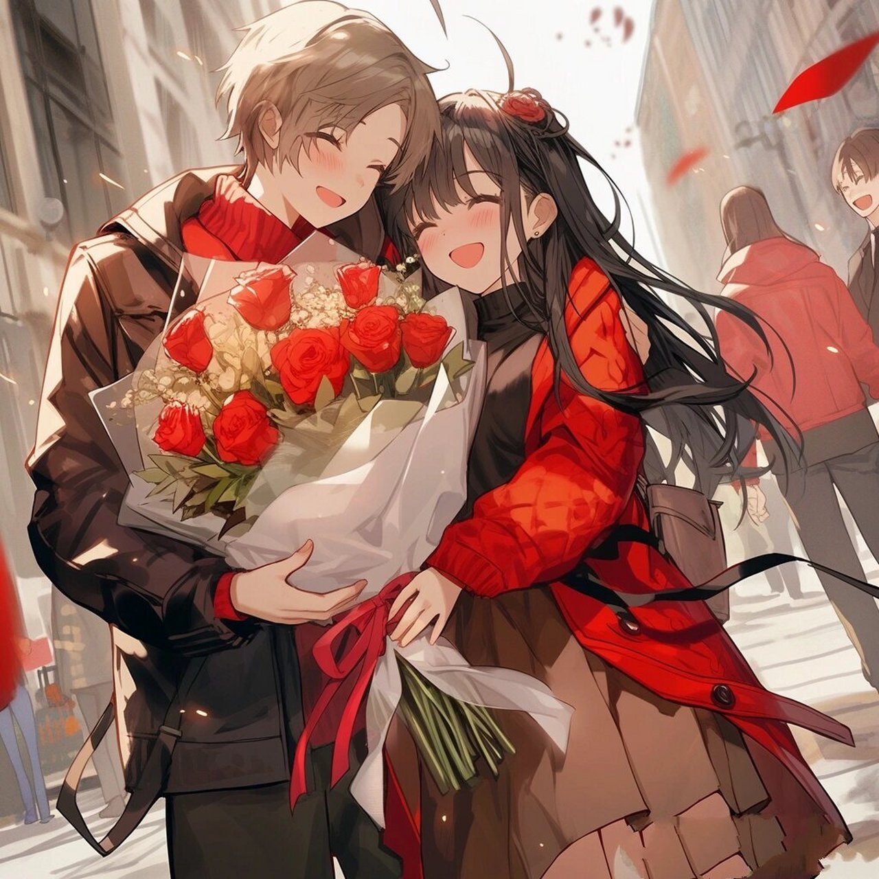 动漫头像 ▏情侣头像 开心的笑容能治愈一切,在一起总是那么的美好!