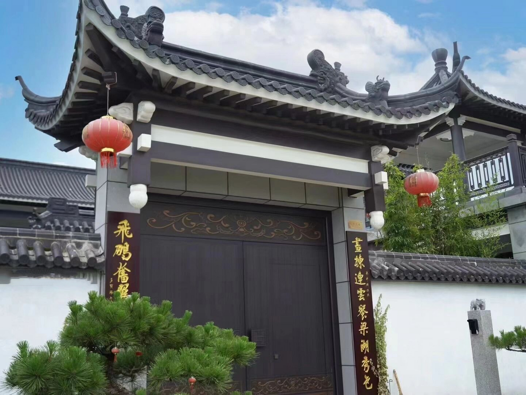 雅帝乐中式四合院定制别墅大门 寻觅隐于山水之间的私家宅院 中式别墅