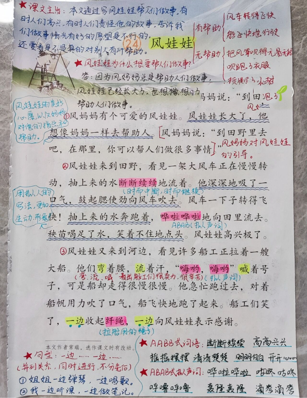 《风娃娃》课堂笔记图片