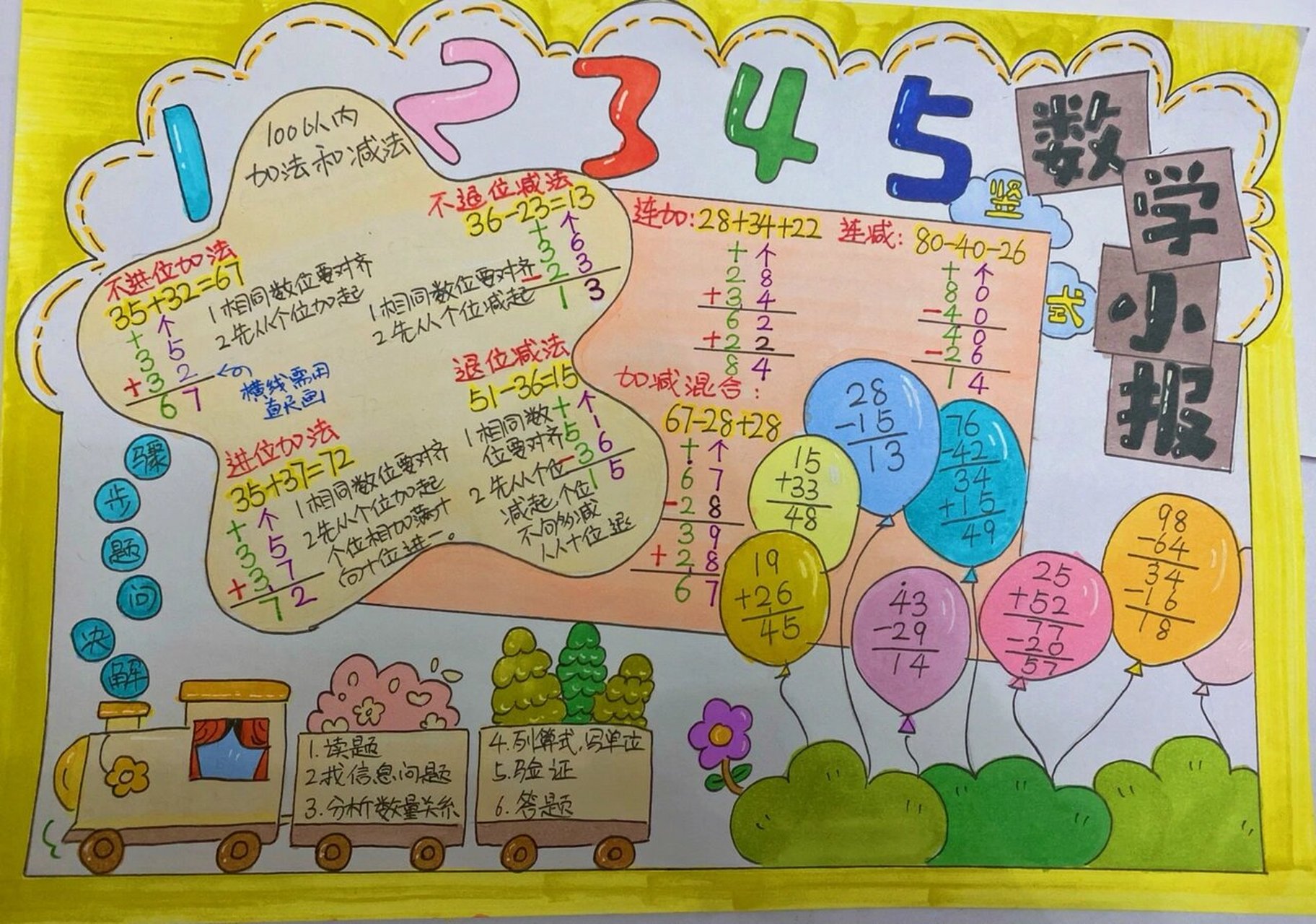 数学小报——二年级(竖式)