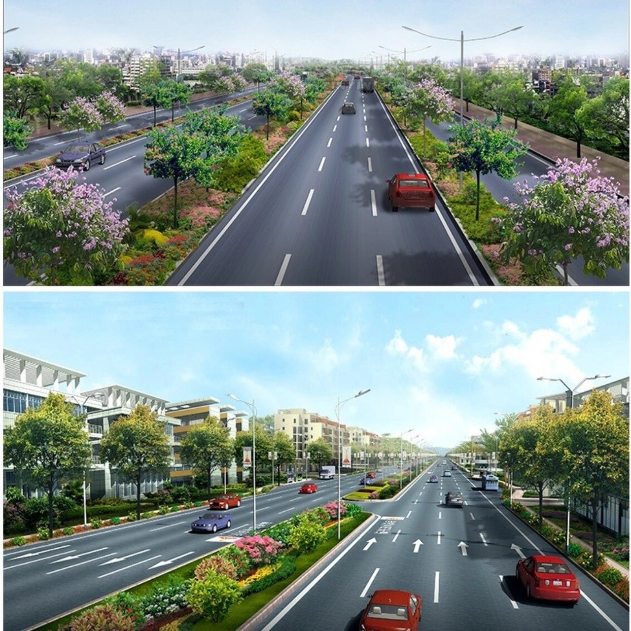 城市市政园林绿化道路植物景观效果图 《城市市政园林绿化道路植物