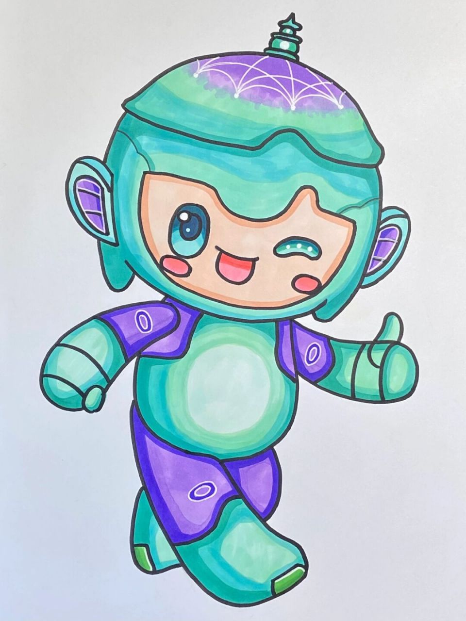 【亚运会吉祥物】少儿美术创意儿童画(含线稿) 🌈✨✨✨✨