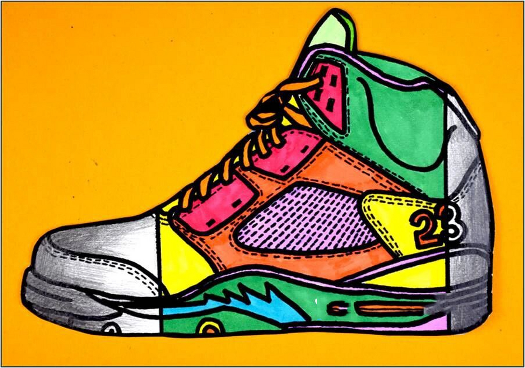 综合画丨《一双运动鞋99》8～12岁 一,教学目的95 16615观察