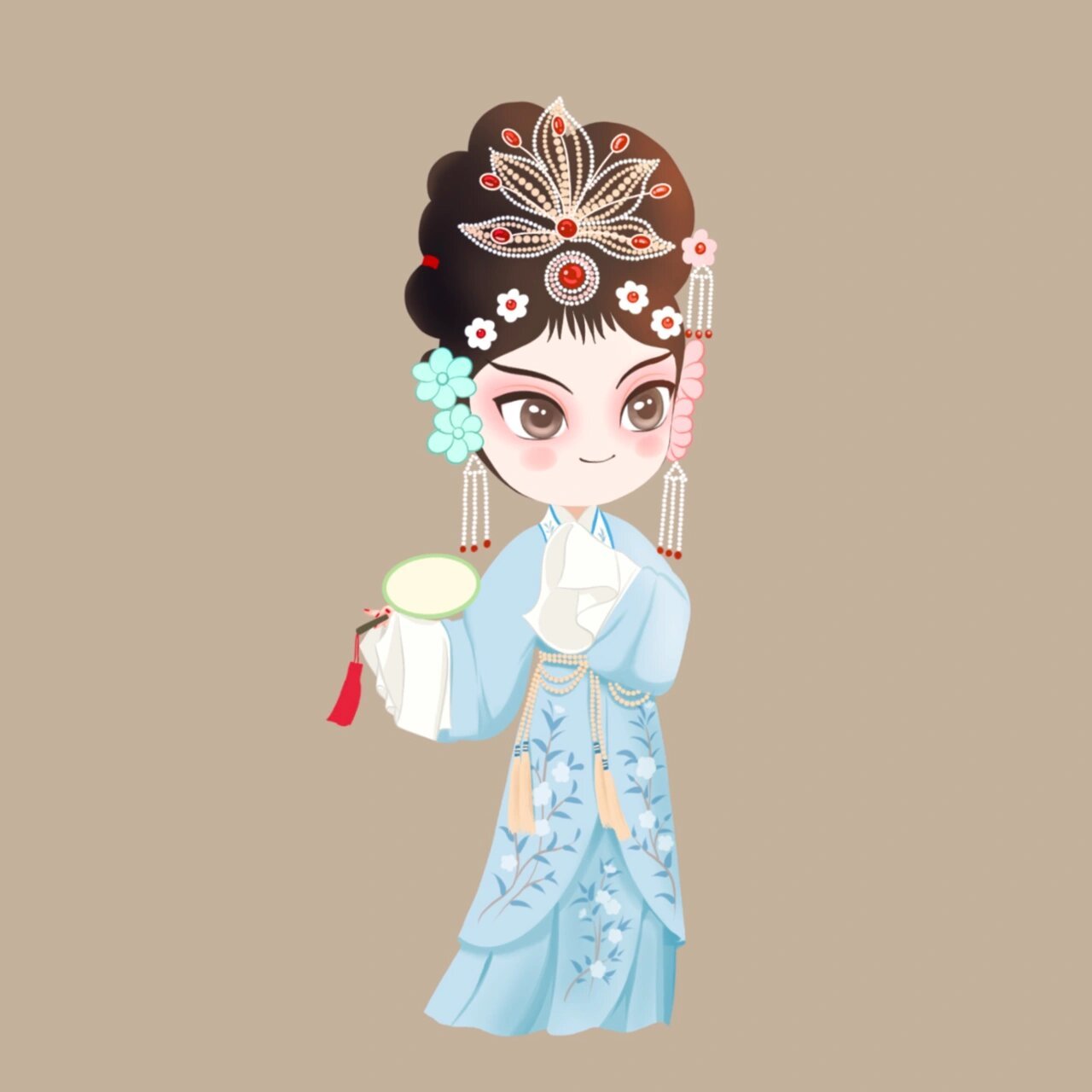 国潮风q版戏曲人物