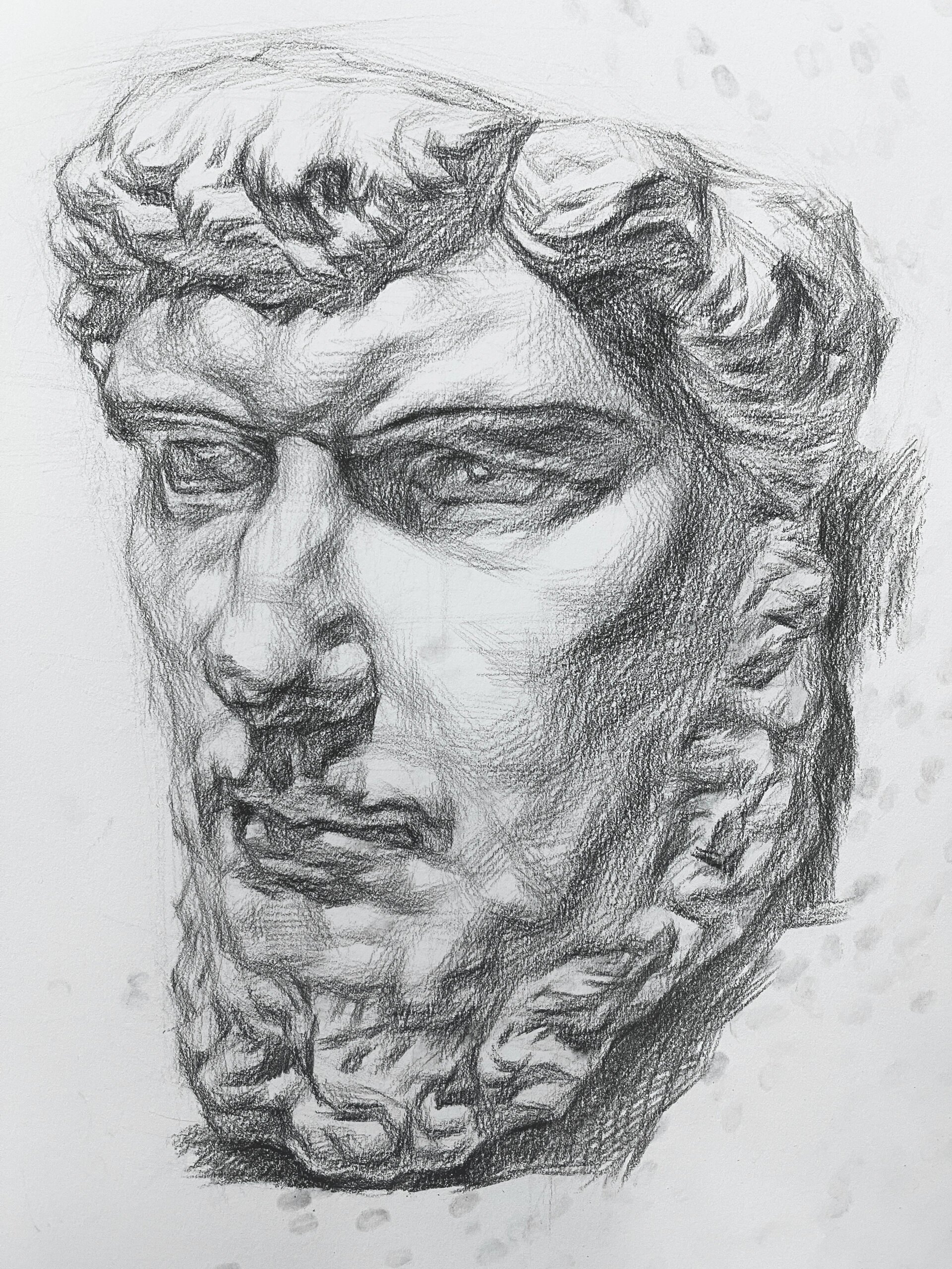 素描石膏头像(亚历山大) 大量的练习是成功的必经之路,素描石膏头像