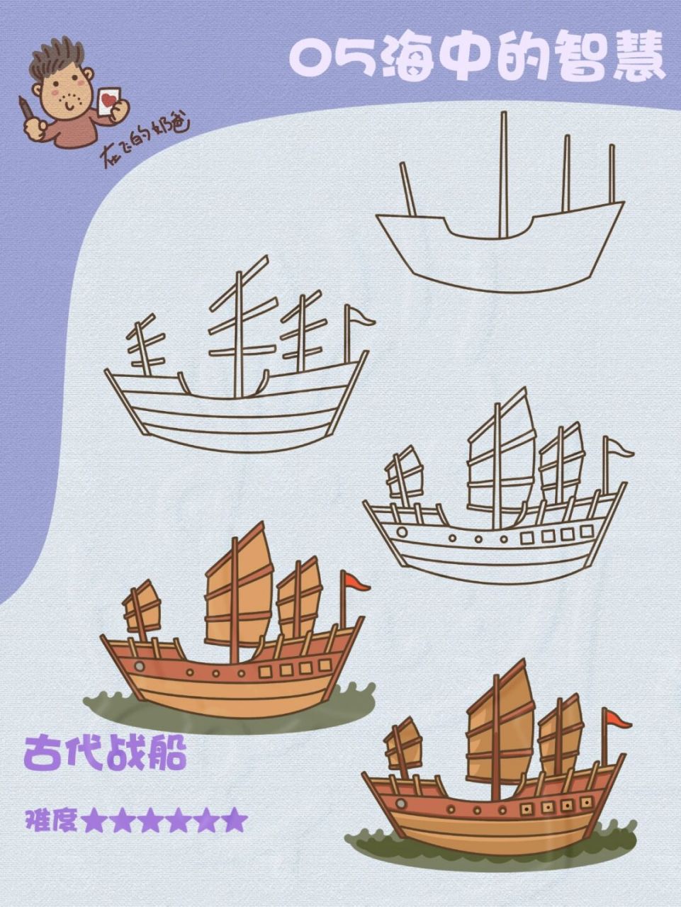 木船简笔画画法图片