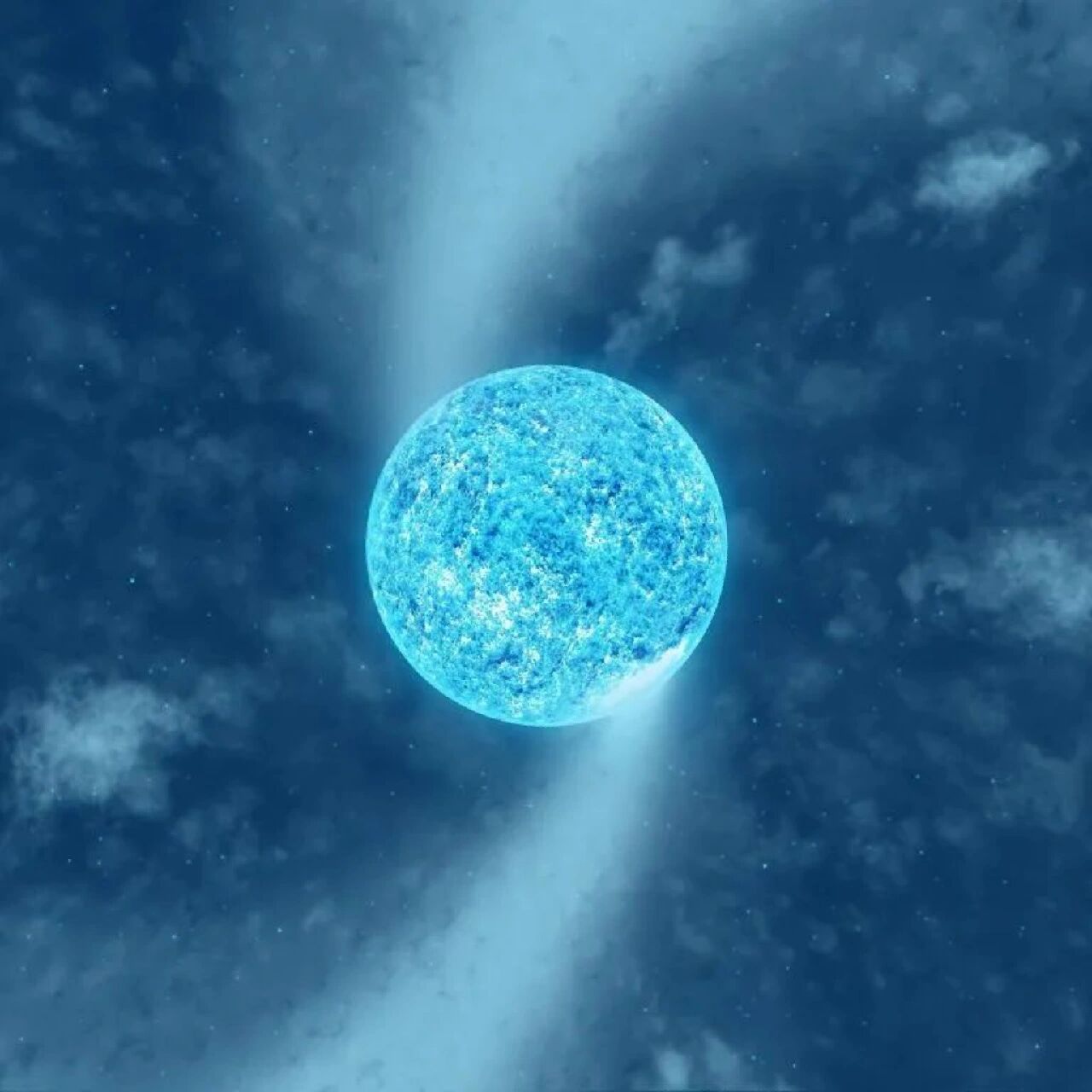 蓝超巨星是由10到100个太阳质量的主序星快速演化而来,比太阳亮一万倍