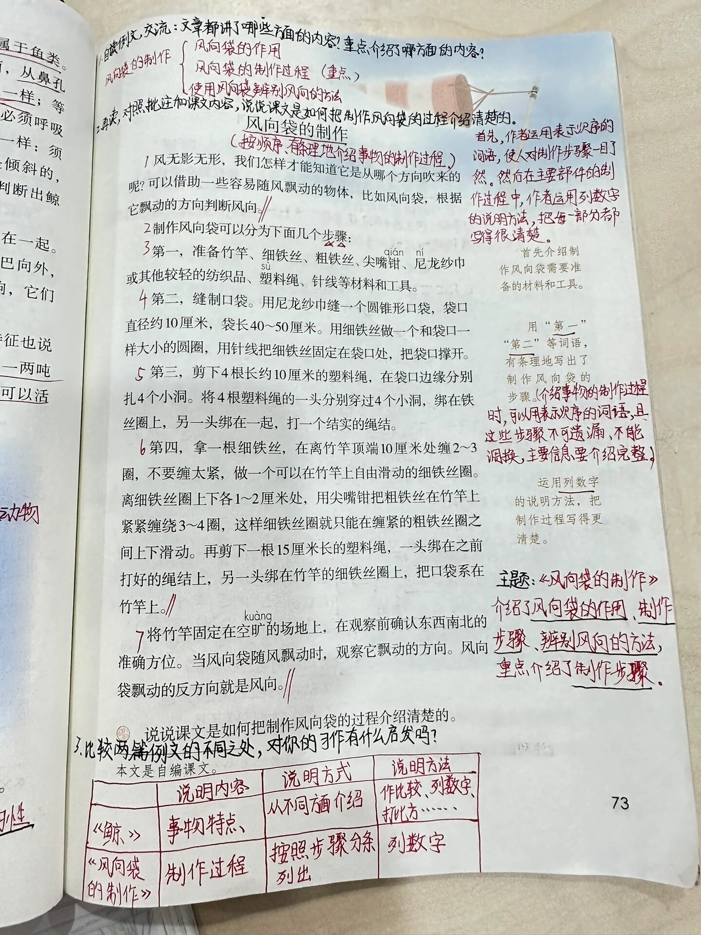 风向袋的制作课文笔记图片