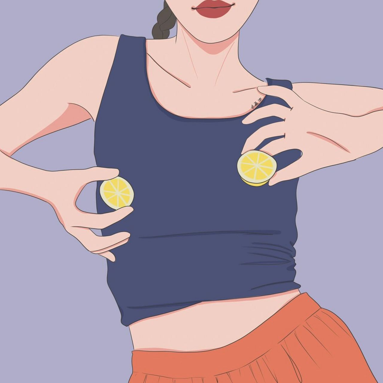 插画 | 头像 | 手拿两个小柠檬头像～ 图片92二改92商用92去