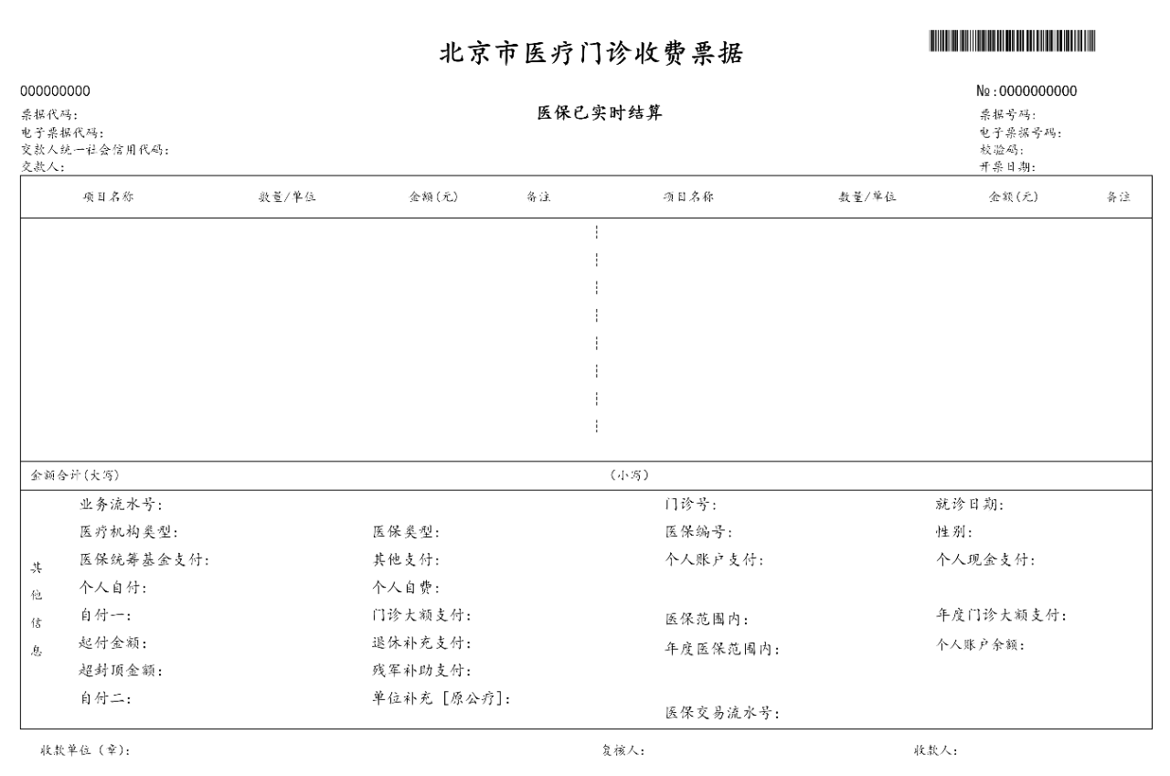 门诊发票怎么看以北京市城镇职工门诊收费票据为样例生育险