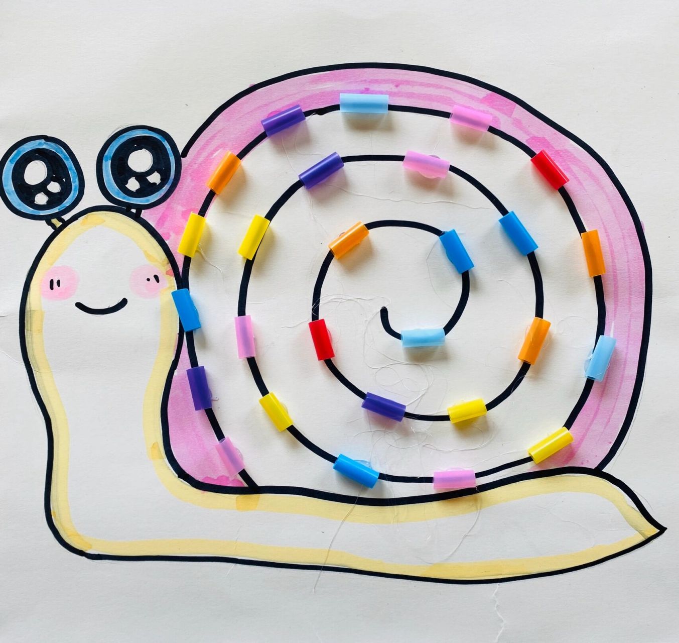 幼儿园自制玩教具 吸管穿线 小班益智区自制玩教具——吸管穿线 难度