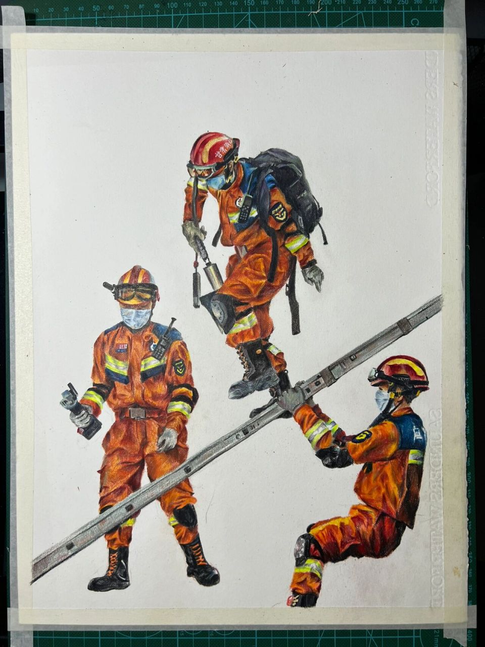 怎么画消防员彩铅图片