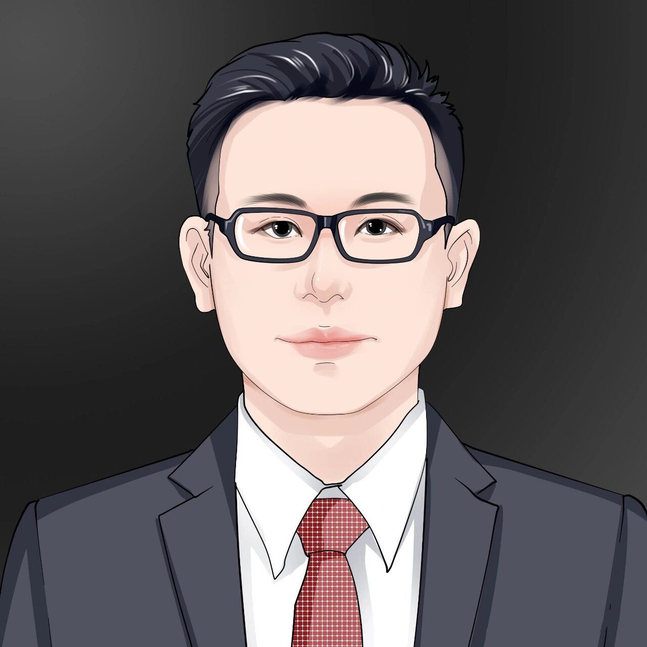 男生手绘头像,你穿西装的样子,真的很迷人 西装男生头像给人一种成熟