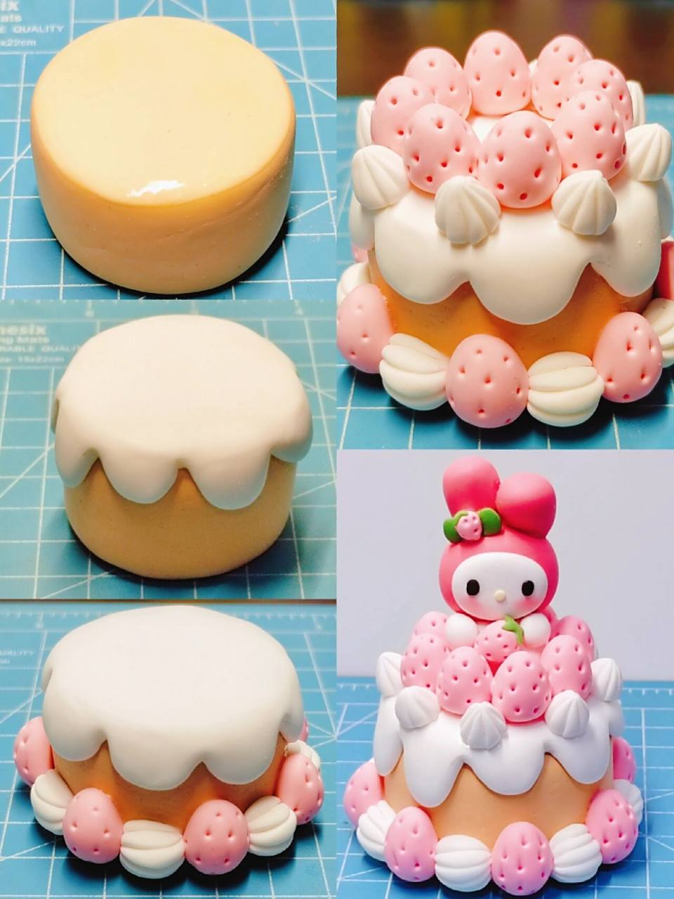 红色美乐蒂91草莓蛋糕90～(粘土教程) 红色的美乐蒂好适合过年