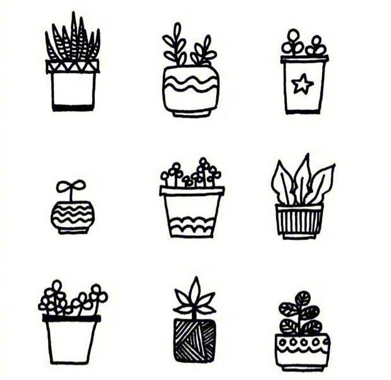 很可爱的花盆简笔画.