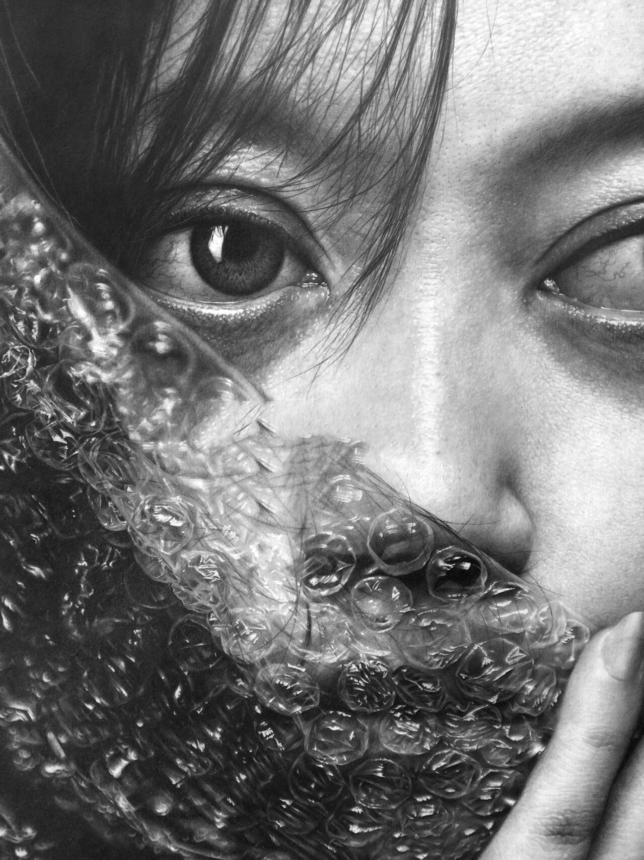 超写实铅笔肖像素描