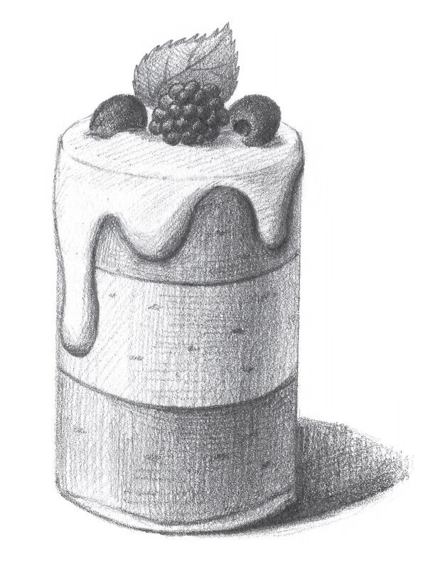 7315铅笔素描如此简单-奶油蛋糕
