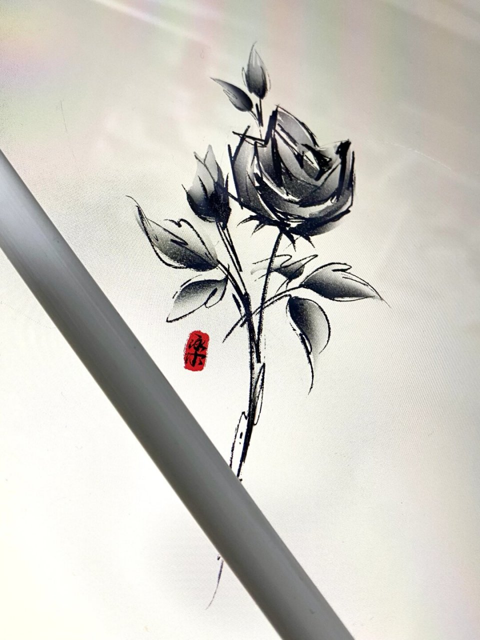 tiger虎牙刺青# #杭州纹身店# #纹身设计师# #玫瑰花纹身手稿# #玫瑰
