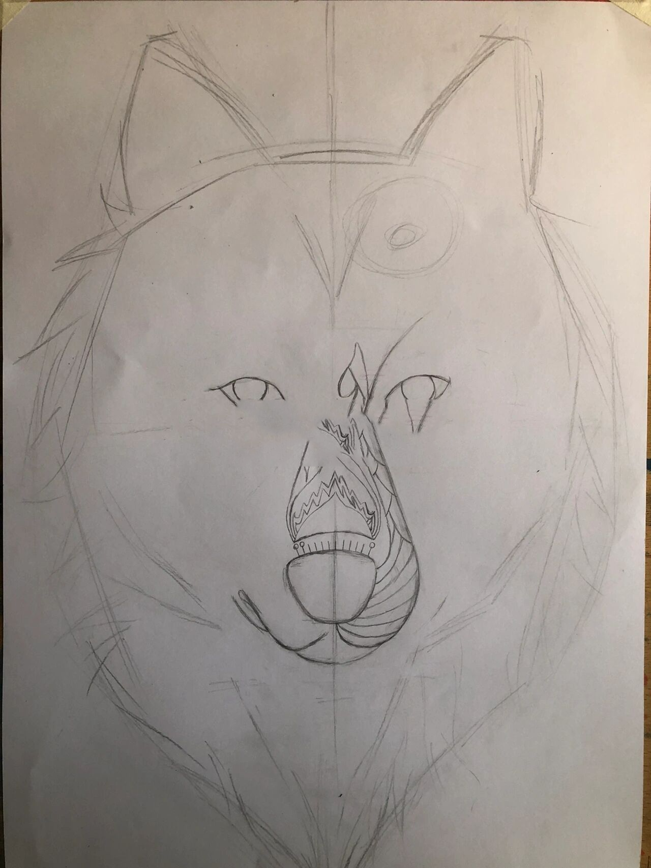 临摹|黑白画 狼