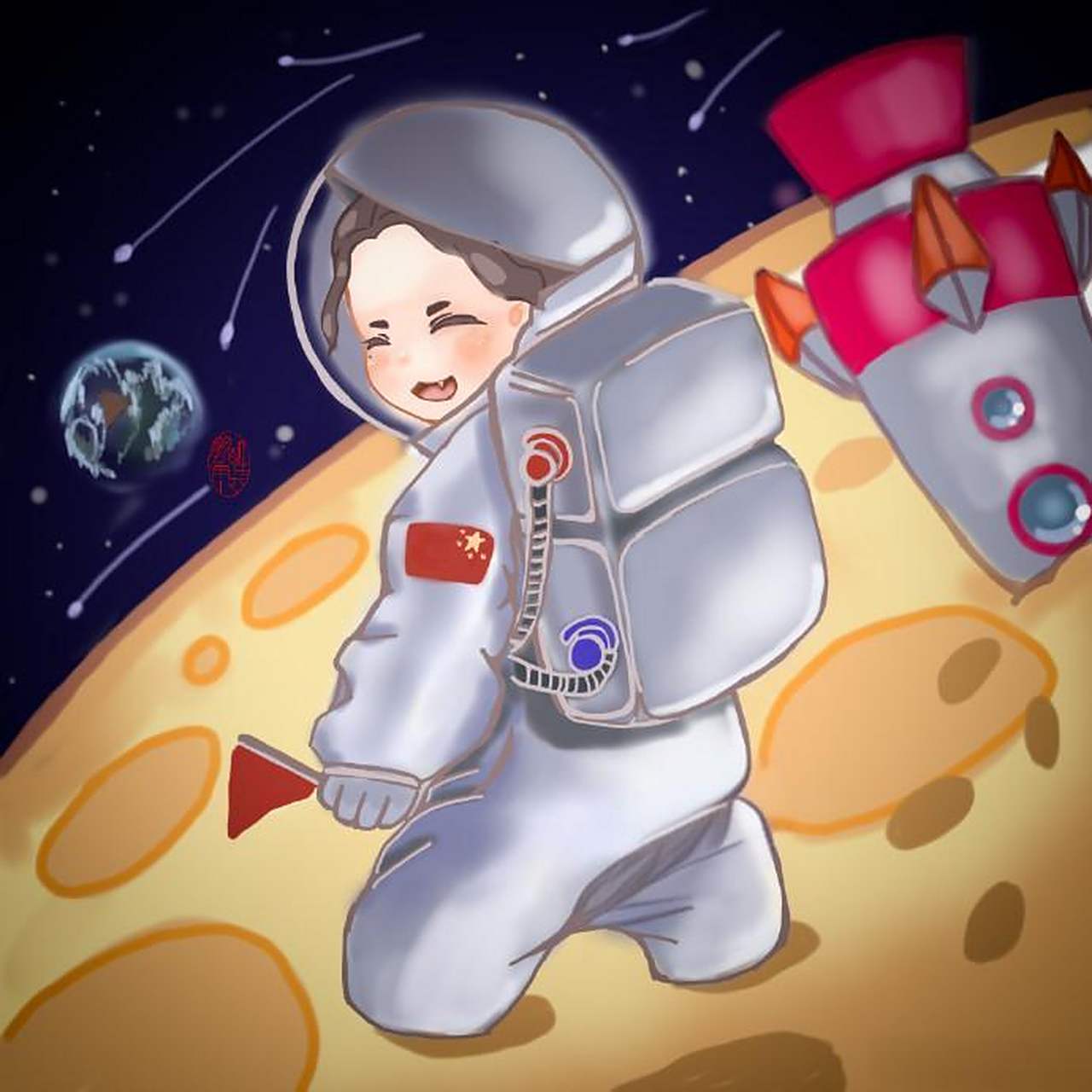 太空人卡通图片 986904宇航员在宇宙里数星星,我透过窗子对着