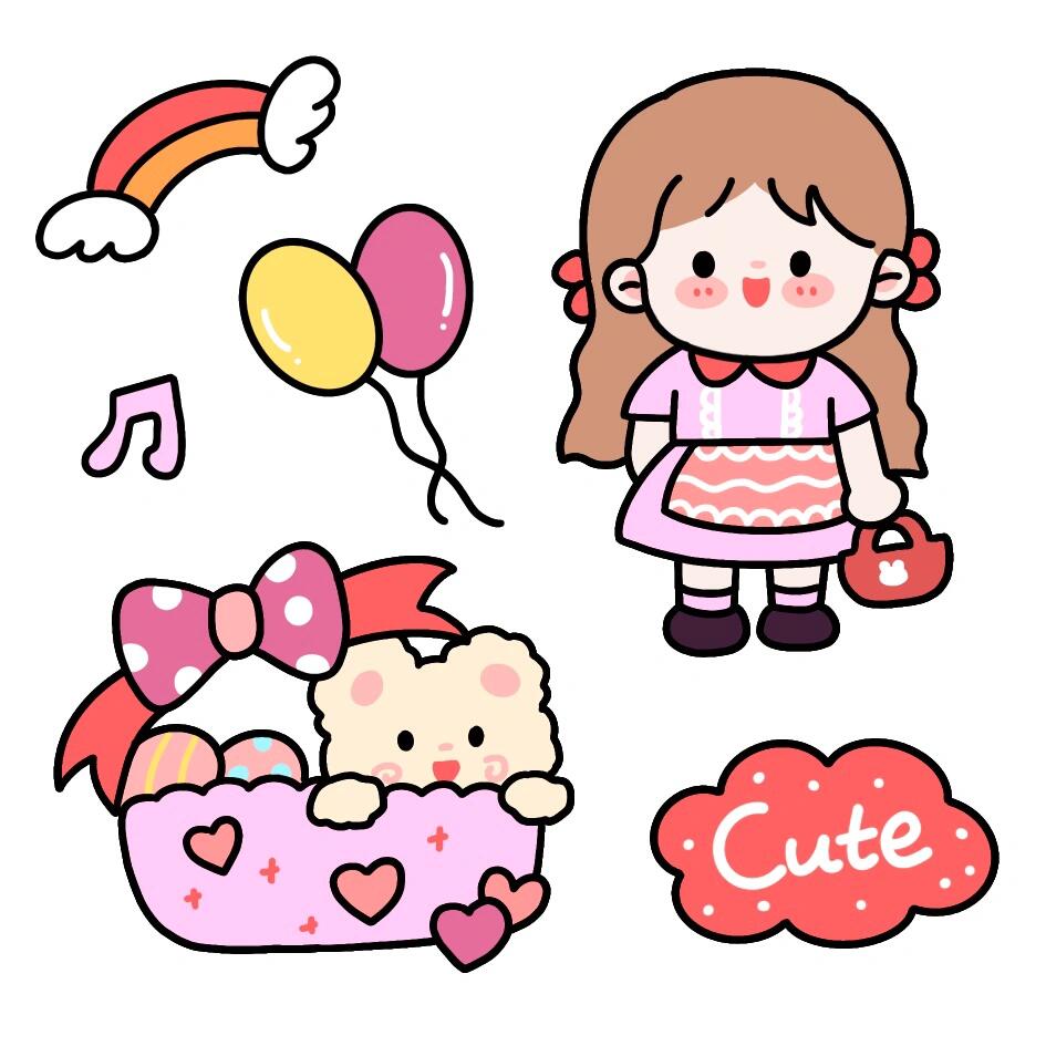 ipad插画|贴纸|手帐素材3️⃣4️⃣弹