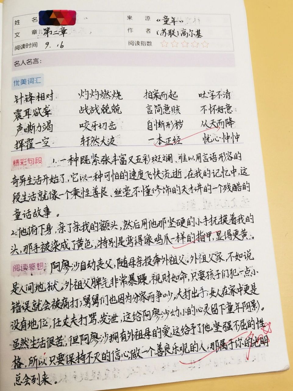《童年》 读书笔记 《童年》第二章 读书笔记