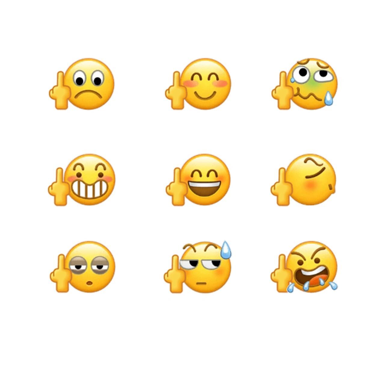 国际手势表情包 表情包 国际友好手势 中指用的好,挨揍少不了