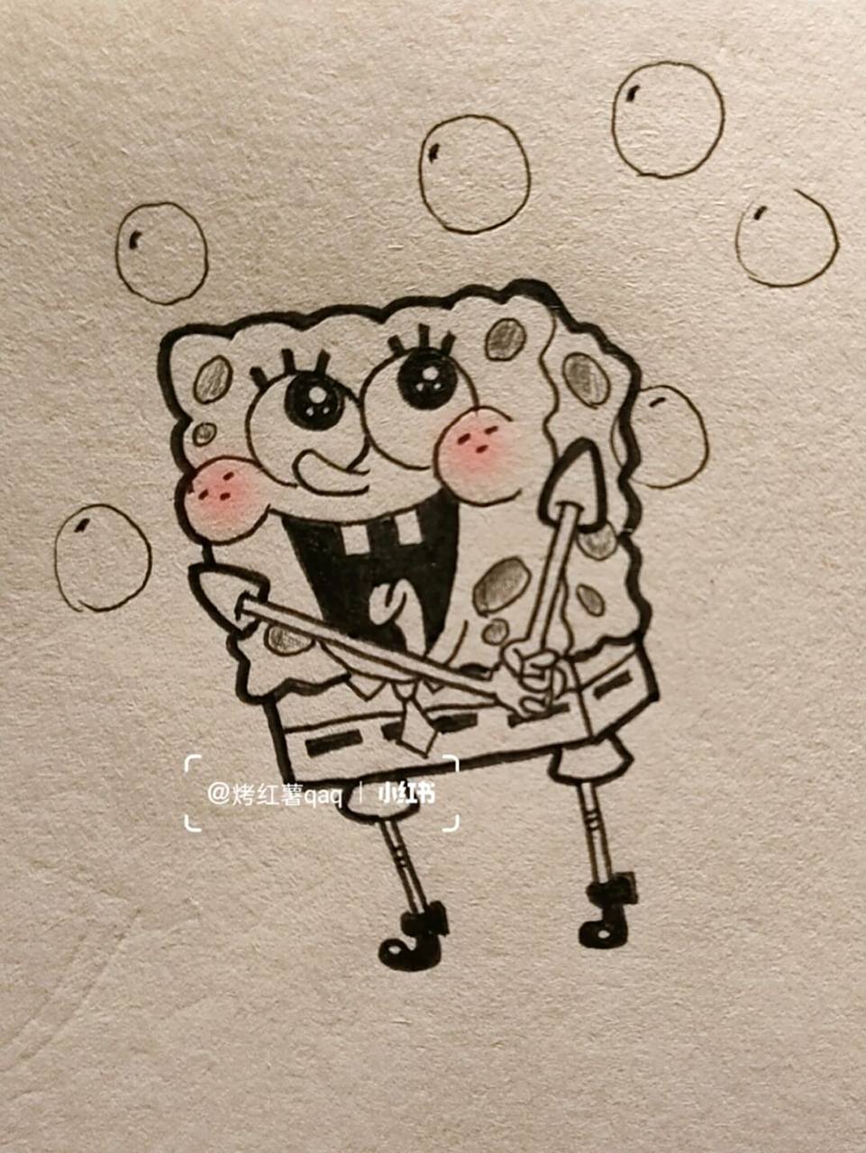 教你画海绵宝宝! #简笔画# #简笔画教程# #海绵宝宝# #绘画过程