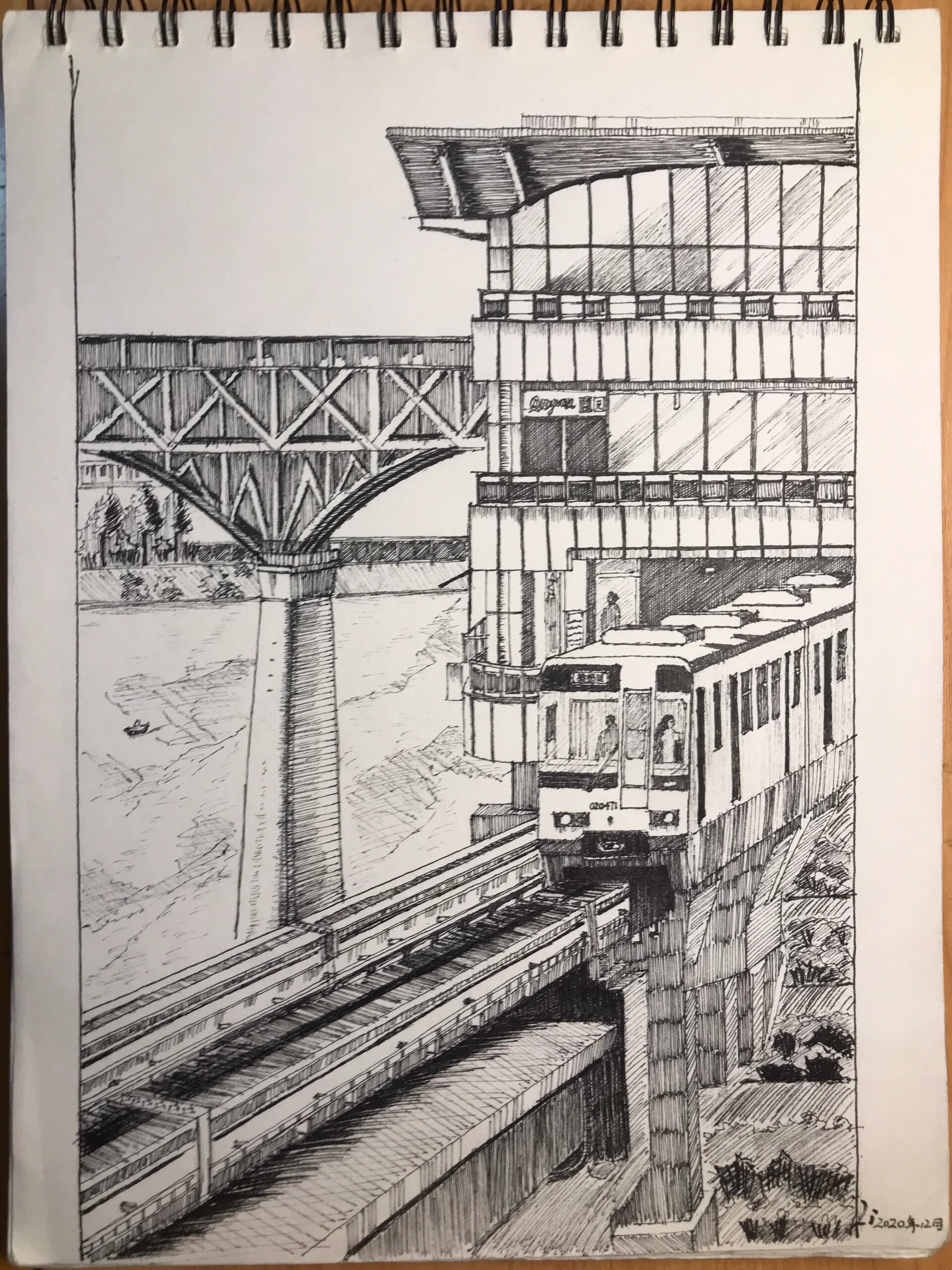 翻出以前的乱画,重庆轻轨